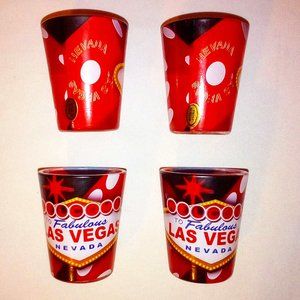 Las Vegas Shot Glasses Set (4): Fabulous Las Vegas Neveda.  New.  Never Used!